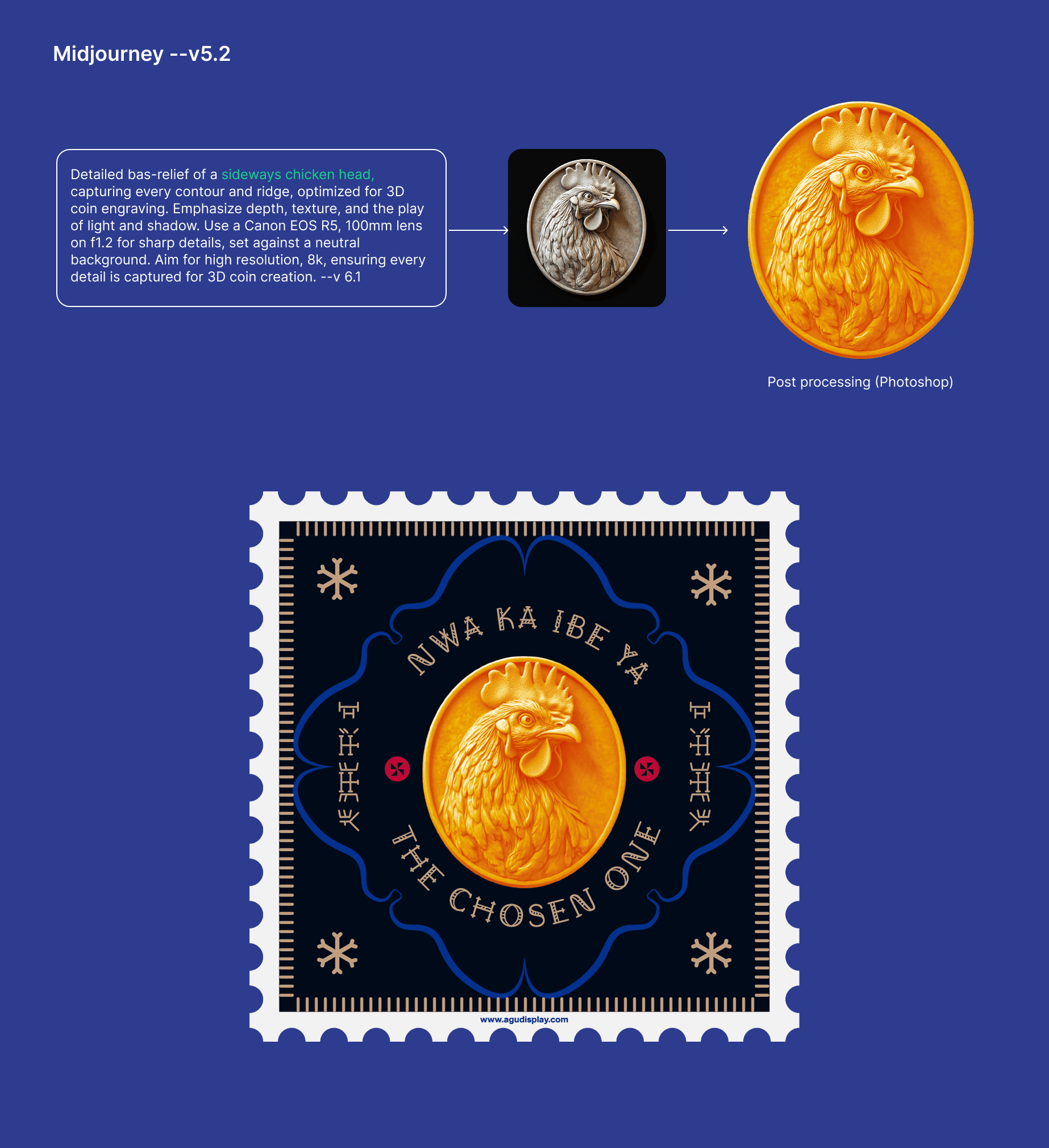 Chicken coin study and The Chosen One Agụ Display sticker