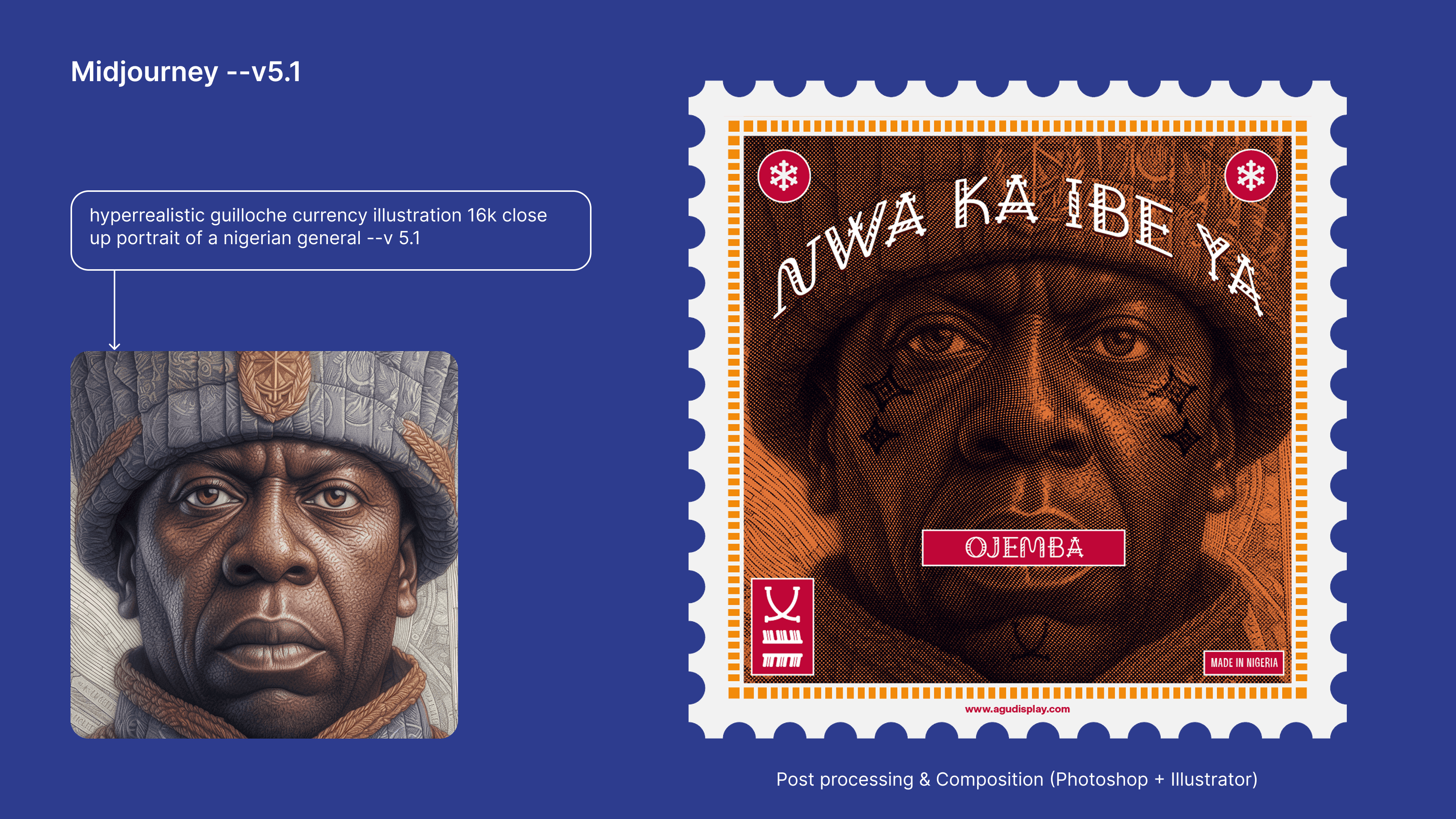 Nigerian general portrait study and Ojeemba Agụ Display sticker